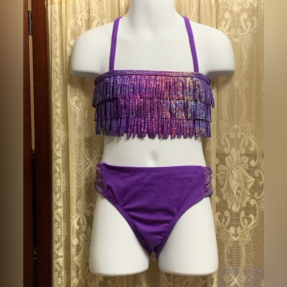 Justice Other - 🔴 5 FOR 18 🔴 GIRLS JUSTICE FRINGE TOP 2PC SWIMSUIT - SZ 10